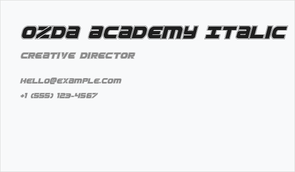 Ozda Academy Italic Business Card