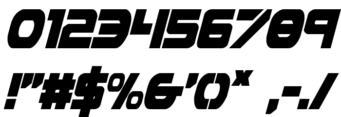 Ozda Condensed Italic Font OTHER CHARS
