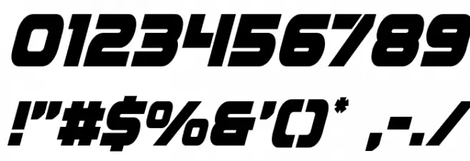 Ozda Condensed Italic Font OTHER CHARS