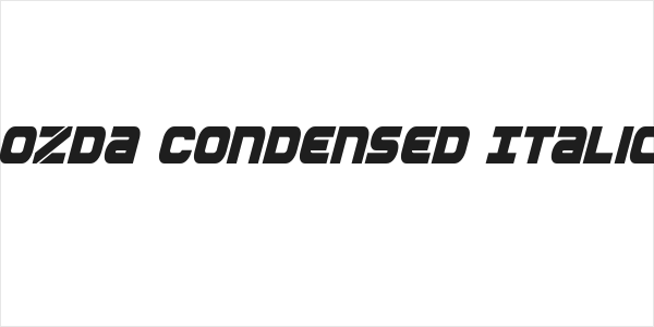 Ozda Condensed Italic Logo