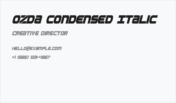 Ozda Condensed Italic Business Card