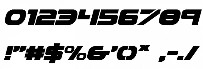 Ozda Expanded Italic Font OTHER CHARS