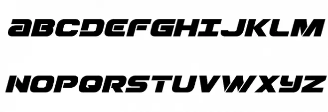 Ozda Expanded Italic Schriftart Groß