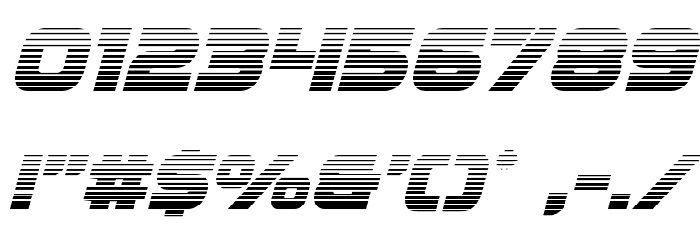 Ozda Gradient Italic Font OTHER CHARS