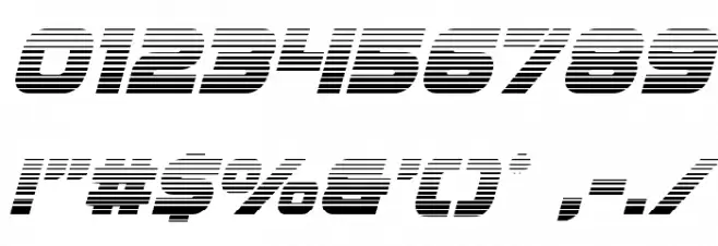 Ozda Gradient Italic Font OTHER CHARS