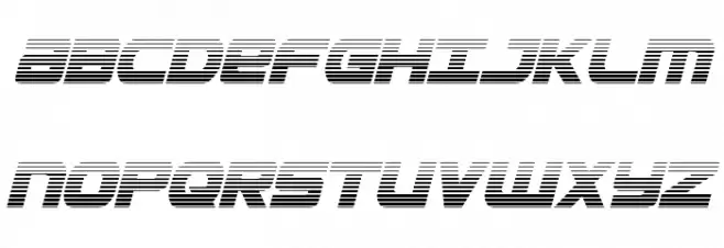 Ozda Gradient Italic फ़ॉन्ट अपरकेस