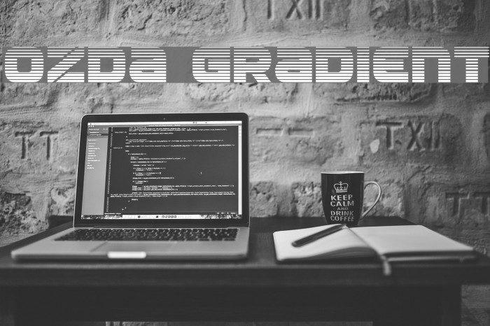 Ozda Gradient Font examples