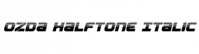 Ozda Halftone Italic  Frei Schriftart Herunterladen