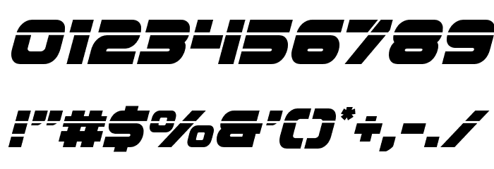 Ozda Laser Italic Font OTHER CHARS