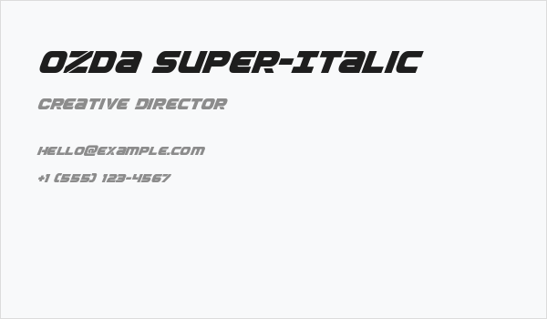 Ozda Super-Italic Business Card
