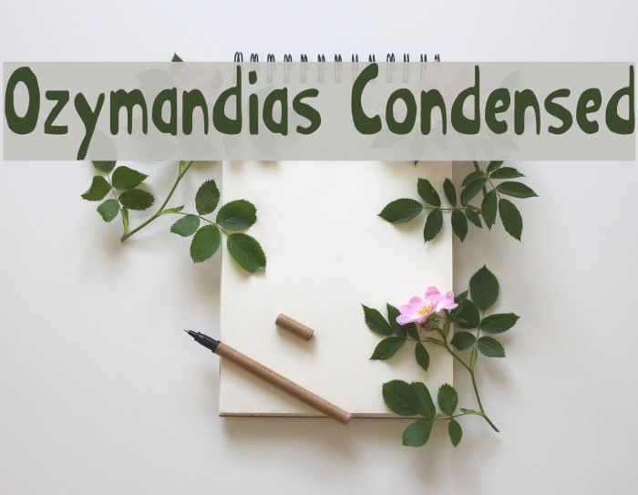 Ozymandias Condensed Font examples