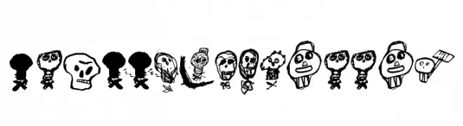 Pääkallojen hyökkäys Schriftart