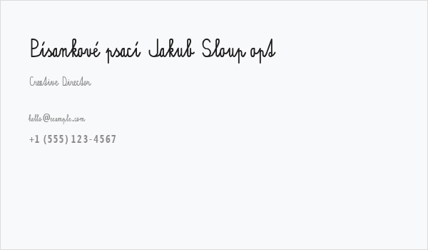 Písankové psací Jakub Sloup opt Business Card