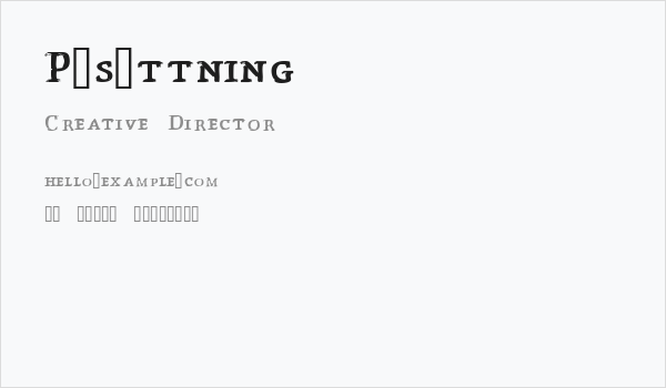 Påsättning Business Card