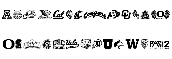 PAC-12 Font LOWERCASE