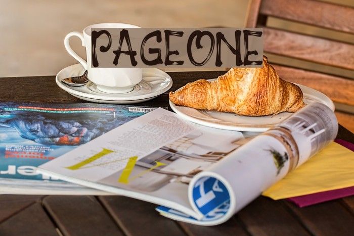 PAGEONE Font examples