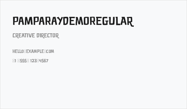 PAMPARAYDemoRegular Business Card