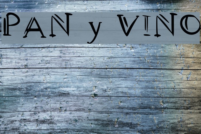 PAN y VINO Font examples