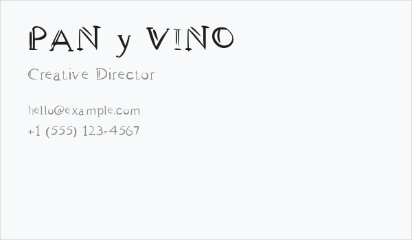 PAN y VINO Business Card