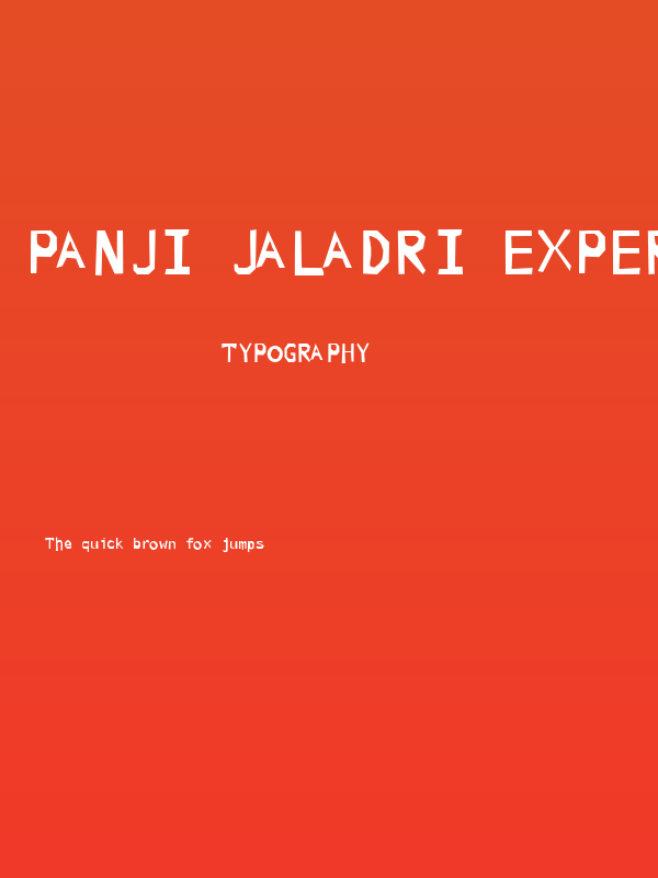 PANJI JALADRI EXPERIMENT Poster