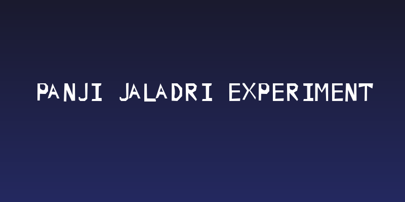 PANJI JALADRI EXPERIMENT Social Header