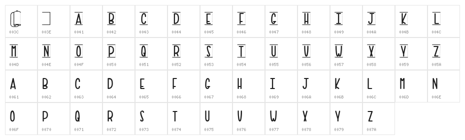 PAPER TOWEL Character Map
