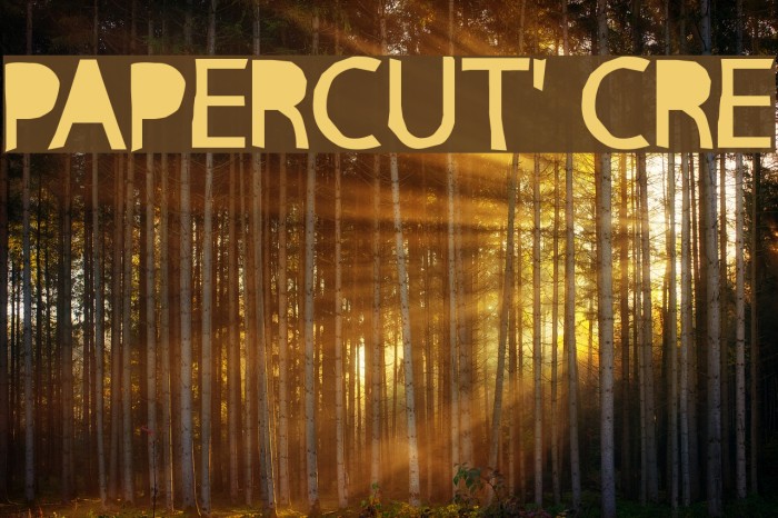 PAPERCUT' CRE Font examples
