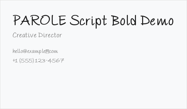 PAROLE Script Bold Demo Business Card