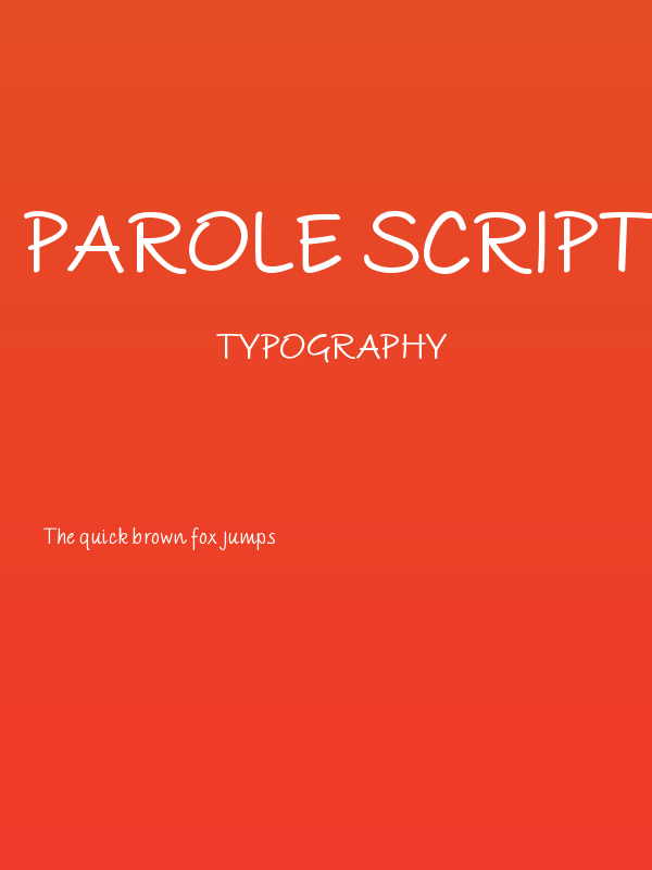 PAROLE Script Bold Demo Poster