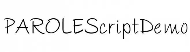 PAROLE Script Demo  नि: शुल्क फ़ॉन्ट्स डाउनलोड