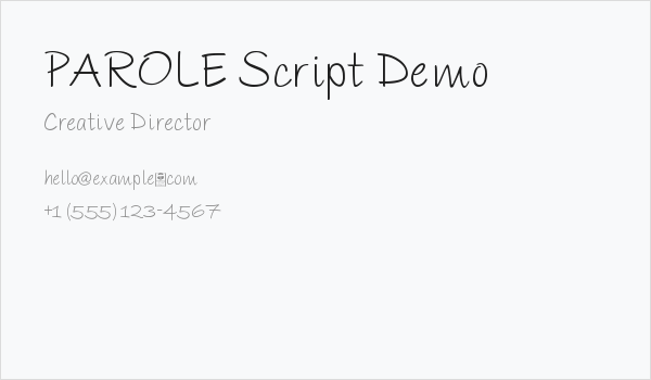 PAROLE Script Demo Business Card