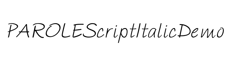 PAROLE Script Italic Demo  les polices de caractères gratuit tlcharger