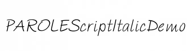 PAROLE Script Italic Demo  नि: शुल्क फ़ॉन्ट्स डाउनलोड