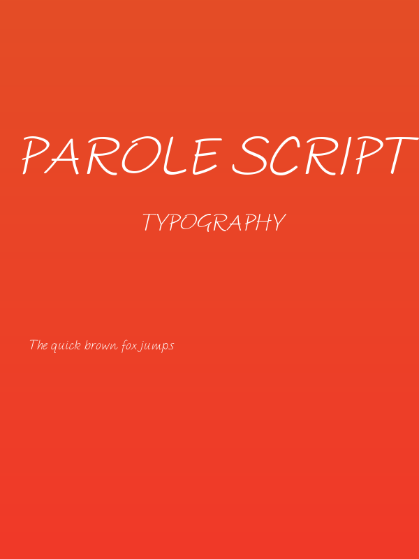 PAROLE Script Italic Demo Poster
