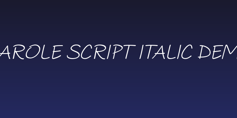 PAROLE Script Italic Demo Social Header