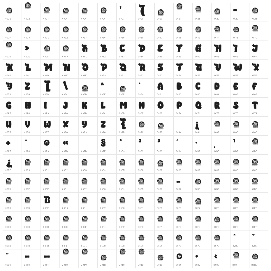 PAYU Personal Use Character Map