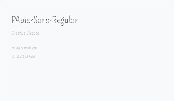 PApierSans-Regular Business Card