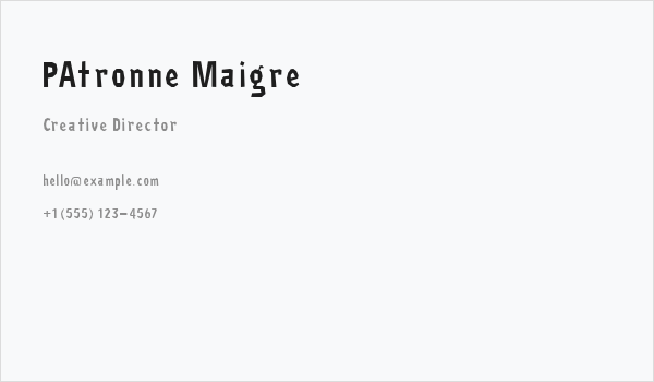 PAtronne Maigre Business Card