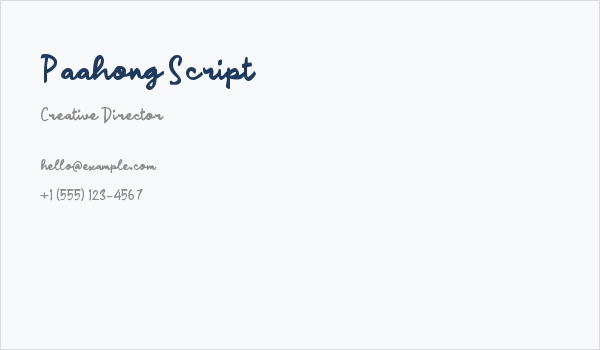 Paahong Script Business Card