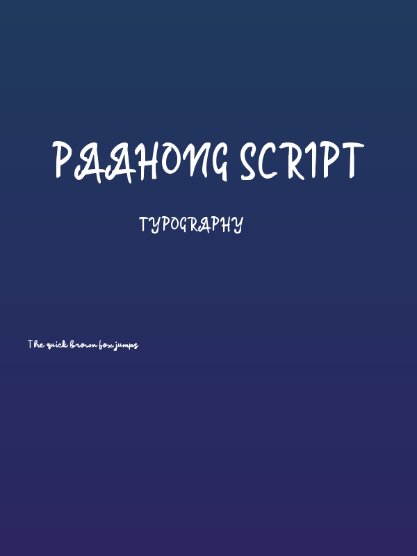 Paahong Script Poster