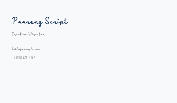 Paareng Script Business Card