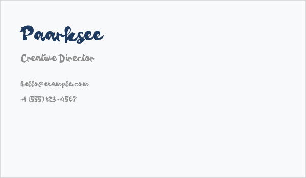 Paarksee Business Card