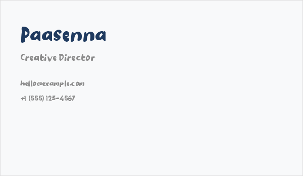 Paasenna Business Card