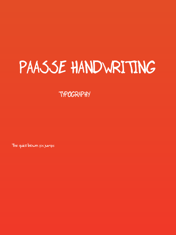 Paasse Handwriting Poster