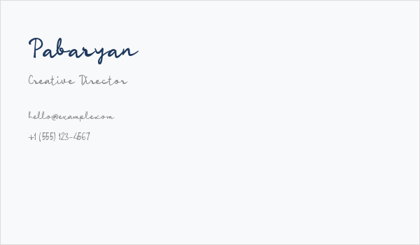 Pabaryan Business Card