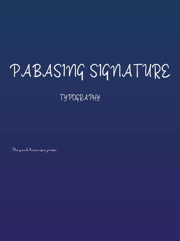Pabasing Signature Poster