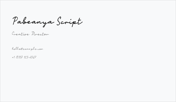 Pabeanya Script Business Card