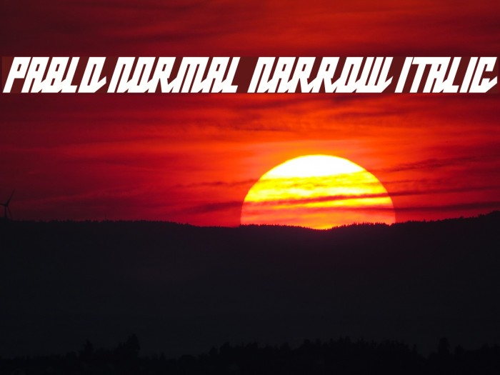Pablo Normal Narrow Italic Font examples