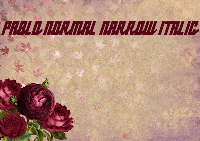 Pablo Normal Narrow Italic Font examples