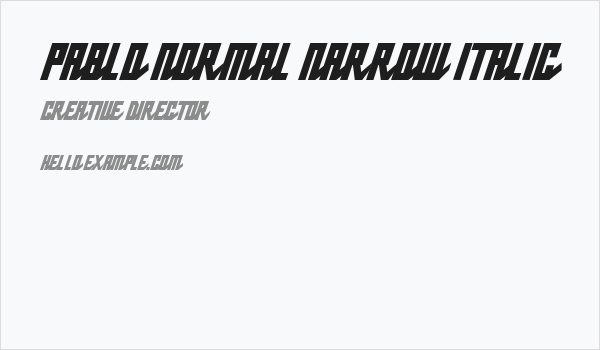 Pablo Normal Narrow Italic Business Card